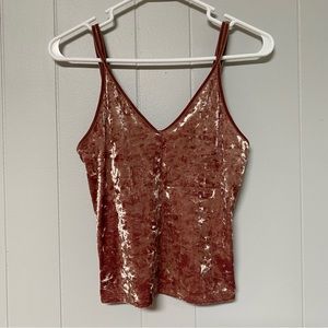 American Eagle Pink Crushed Velvet Tank - Small